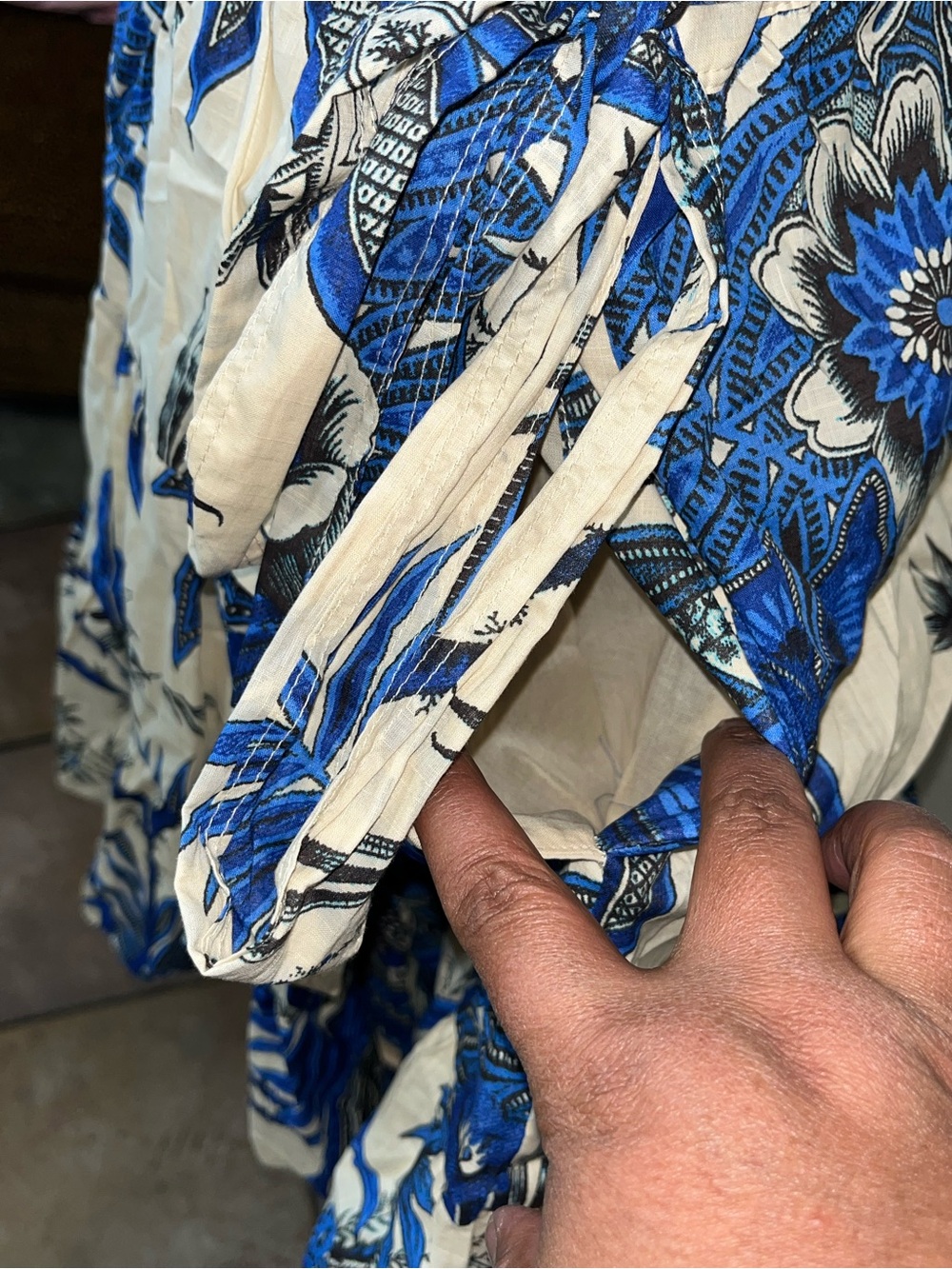 Banana Republic Blue & White Floral Wrap Mini Dress - Picture 2 of 7